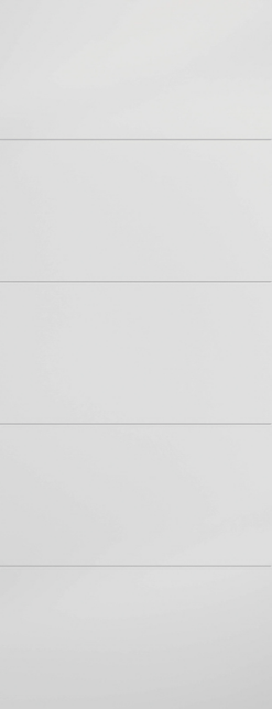 Horizontal Four Line Primed White Doors