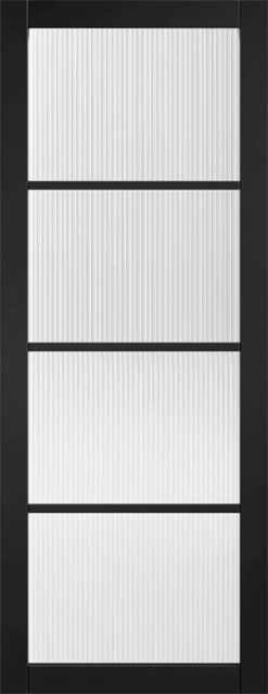 Internal Black Soho Reeded Glazed Door